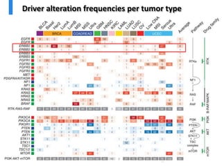 Driver alteration frequencies per tumor type
 