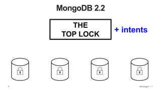 12
MongoDB 2.2
THE
TOP LOCK
+ intents
 