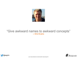 @asgrim
“Give awkward names to awkward concepts”
-- Eric Evans
source: https://skillsmatter.com/conferences/8231-ddd-exchange-2017
 