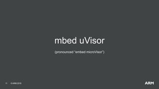©ARM 201611
mbed uVisor
(pronounced “embed microVisor”)
 
