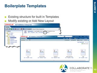 Boilerplate Templates
■ Existing structure for built in Templates
■ Modify existing or Add New Layout
 