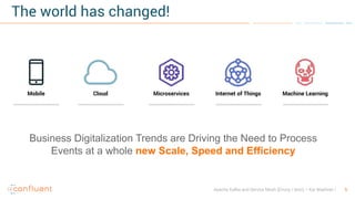 5Apache Kafka and Service Mesh (Envoy / Istio) – Kai Waehner
Business Digitalization Trends are Driving the Need to Process
Events at a whole new Scale, Speed and Efficiency
Mobile Cloud Microservices Internet of Things Machine Learning
The world has changed!
 