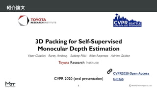 Mobility Technologies Co., Ltd.
紹介論文
3
CVPR2020 Open Access
GitHub
 