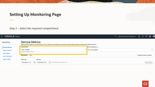 Step 1 – Select the required compartment
Setting Up Monitoring Page
 