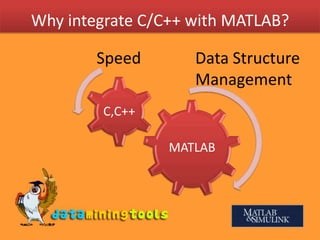 Why integrate C/C++ with MATLAB?Data Structure ManagementSpeed