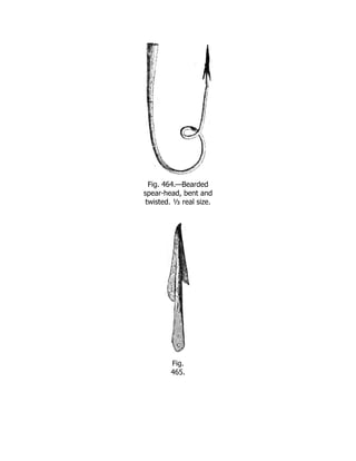 Fig. 464.—Bearded
spear-head, bent and
twisted. ⅓ real size.
Fig.
465.
 