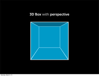 3D Box with perspective
Saturday, March 9, 13
 