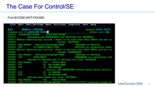The Case For Control/SE
31
Find &CODE-NOT-FOUND
 