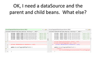 OK, I need a dataSource and the
parent and child beans. What else?
 