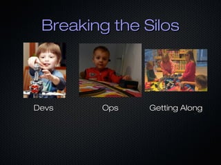 Breaking the Silos




Devs    Ops    Getting Along
 