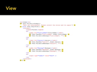 ASP.net MVC Introduction Wikilogia (nov 2014)