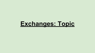 Exchanges: Topic
 