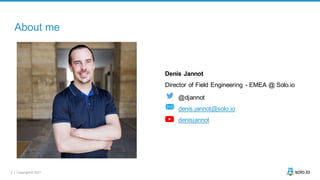 2 | Copyright © 2021
About me
@djannot
denis.jannot@solo.io
denisjannot
Denis Jannot
Director of Field Engineering - EMEA @ Solo.io
 