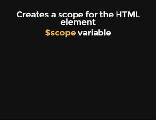 Creates a scope for the HTML
element
$scope variable

 