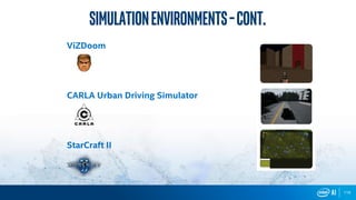 116
ViZDoom
CARLA Urban Driving Simulator
StarCraft II
SimulationEnvironments–Cont.
 