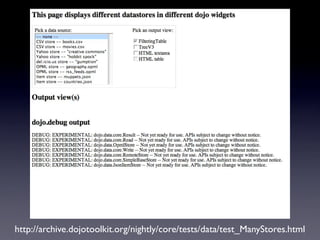 http://archive.dojotoolkit.org/nightly/core/tests/data/test_ManyStores.html
 