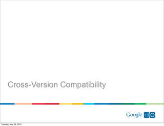 Cross-Version Compatibility



Tuesday, May 25, 2010
 