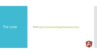 The code

 Check http://msmvps.com/blogs/theproblemsolver/

 