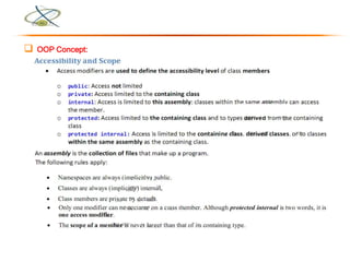  OOP Concept:
 