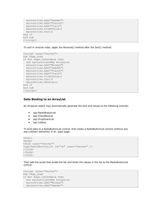 Asp.Net   The Data List Control