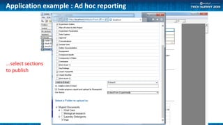 Application example : Ad hoc reporting
...select sections
to publish
 