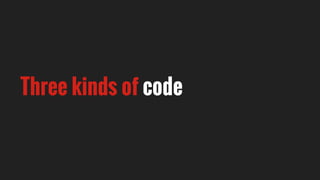 Three kinds of code
 