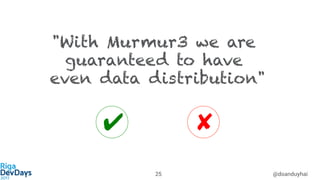 @doanduyhai25
"With Murmur3 we are
guaranteed to have
even data distribution"
✔︎ ✘︎
 