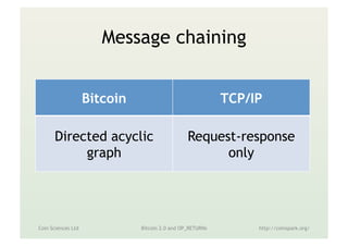 Email with scarcity?
Coin Sciences Ltd Metadata in the Blockchain http://coinspark.org/
 