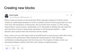 Creating new blocks
 