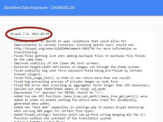 Sensitive Data Exposure - CHANGELOG
 