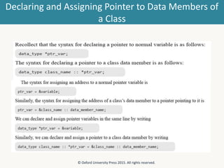 Declaring and Assigning Pointer to Data Members of
a Class
© Oxford University Press 2015. All rights reserved.
 