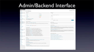 Admin/Backend Interface
 