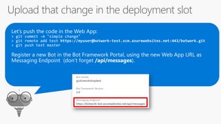 Chatbot development workshop with the Microsoft Bot Framework
