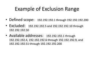 Configuring Dhcp Server, Scopes &amp; Superscopes