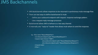 JMS Backchannels
 