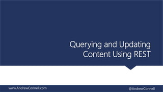 www.AndrewConnell.com @AndrewConnell
Querying and Updating
Content Using REST
 