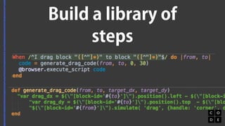 Build a library of
steps
 