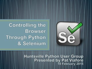 Controlling the browser through python and selenium