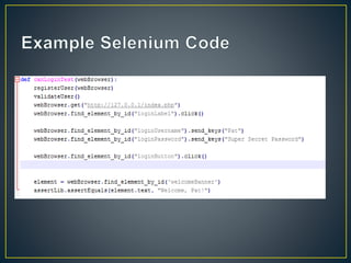 Controlling the browser through python and selenium