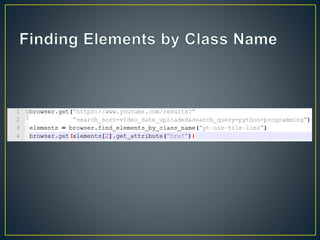 Controlling the browser through python and selenium