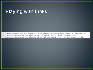 Controlling the browser through python and selenium