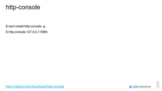 http-console
$ npm install http-console -g
$ http-console 127.0.0.1:5984
@BradleyHolthttps://github.com/cloudhead/http-console
 