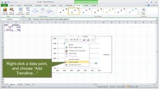 Right-click a data point, and choose “Add Trendline…”  