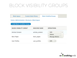 BLOCK VISIBILITY GROUPS
 