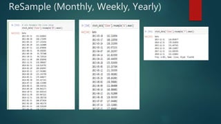 ReSample (Monthly, Weekly, Yearly)
 