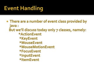 Event Handling in Java