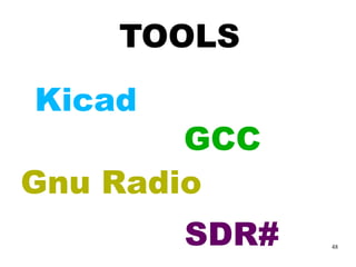 48
TOOLS
Kicad
GCC
Gnu Radio
SDR#
 