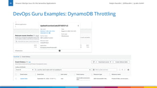Vadym Kazulkin | @VKazulkin | ip.labs GmbH
31
DevOps Guru Examples: DynamoDB Throttling
Amazon DevOps Guru for the Serverless Applications
 