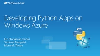 Developing Python Apps on Windows Azure