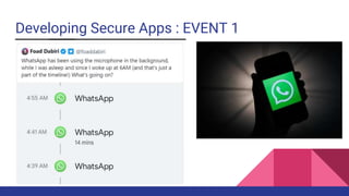 Developing Secure Apps : EVENT 1
 